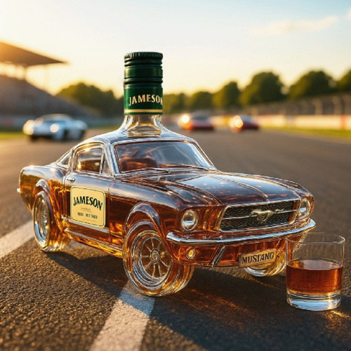 Car whiskey bottle red - whiskey,