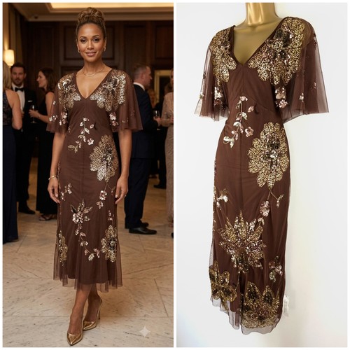 Monsoon brown gold sequin - monsoon,