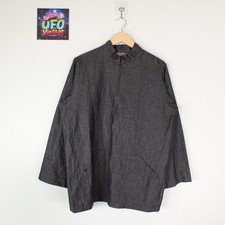 Vintage Grey Chambray Smock Workwear Pullover Japanese Band Collar Mens Large