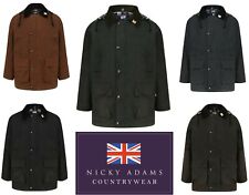 Mens Wax Coat Jacket Waxed Lined Waterproof Hood Fishing Winter Windproof NEW