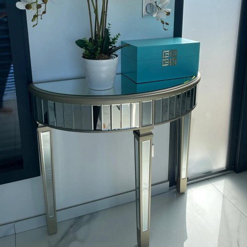 Half moon corner console table - half,