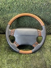RANGE ROVER P38 GENUINE WALNUT & BLACK LEATHER STEERING WHEEL UPGRADE 94-02