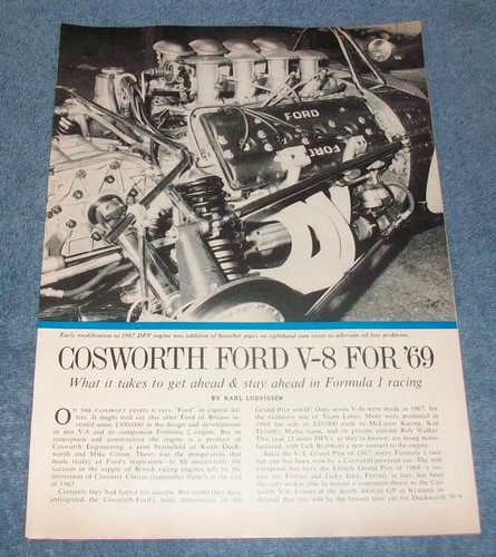 1969 cosworth ford formula - 1969, v-8