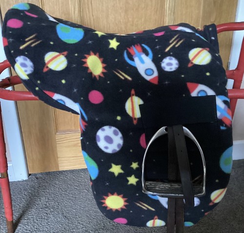 Fleece ride saddle - fleece, on