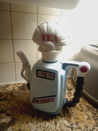Vintage petrol pump teapot - pump,