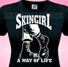 SKINGIRL Skinhead BOOTS Ladies T-Shirt  - Trojan SKA 69 T shirt  UK 6 - 16