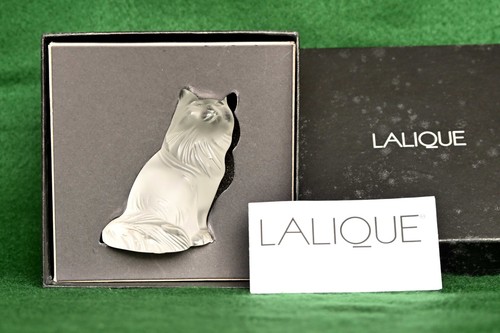 Lalique cat heggie sculpture - lalique, cat.