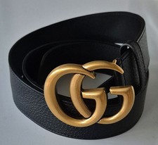 Gucci Mens Belt 406831 Black GG Marmont Wide 95/38 100% Genuine Used Excellent
