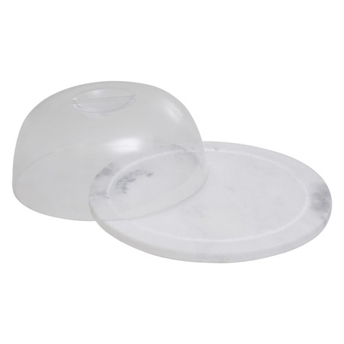 Round white marble cheese - white,
