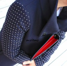 A328 ZARA COAT NAVY BLUE STUDDED APPLIQUE SLEEVE WINTER BLAZER JACKET - XS