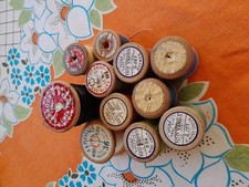 11 Wooden Cotton Reels Large