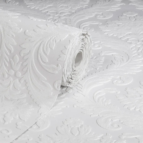 Damask paintable wallpaper - paintable,