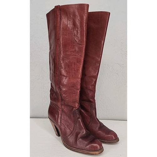 Frye burgundy red leather tall - burgundy,