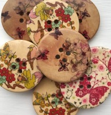 9 large round wooden butterfly