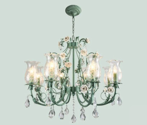 French crystal rose chandelier - french,