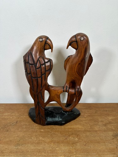 Vintage wooden parrots - wooden,