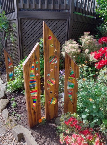 Large stained glass - glass, garden