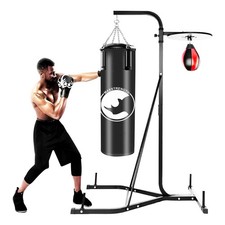 2 Way Free Standing Frame 3/4ft Boxing Hanging Punch Bag Set Stand Gym Training