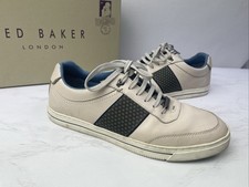 Ted Baker White Leather Lace Up Trainers Shoes unisex UK7 EUR40 Casual P788