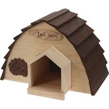 Wooden Hedgehog House Hibernation Box w/ Roof Nature Shelter Home Predator Proof