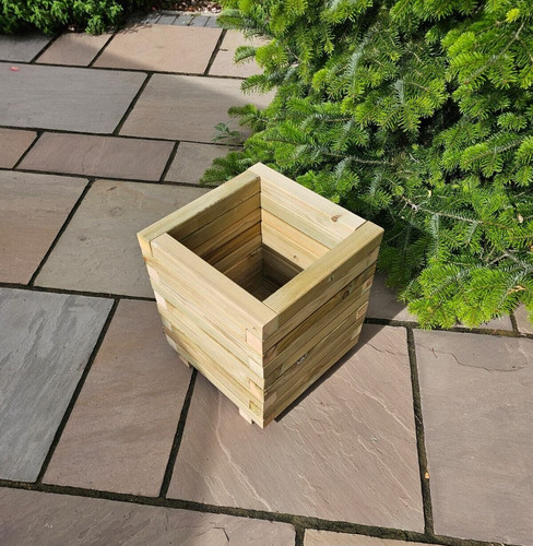 Square wooden planter garden - square,