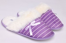 Ladies Slip On Striped Fur