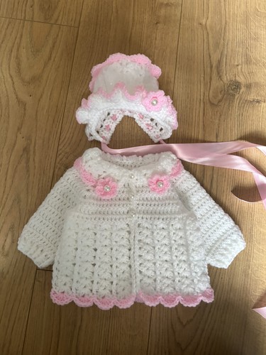 Crochet cardigan bonnet set - crochet,