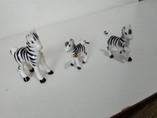 Zebras, set of three ornaments