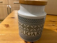 Large Tall Vintage HORNSEA POTTERY TAPESTRY STORAGE JAR CANISTER - SUGAR - 16cms