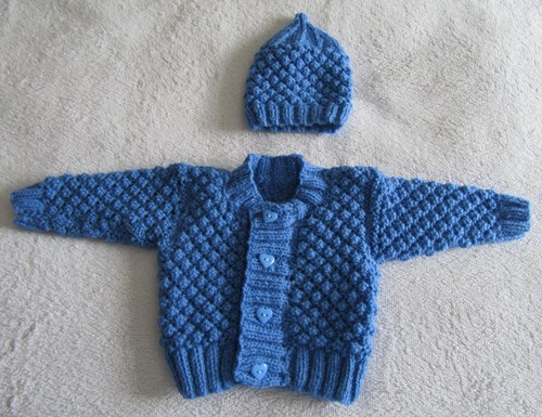 Hand knitted patterned