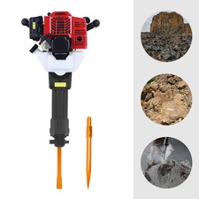 52cc Gas-Powered Demolition Jack Hammer Concrete Breaker Drill 1900W w/2 Chisels