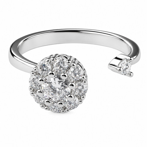 Floral halo spinner ring - floral,