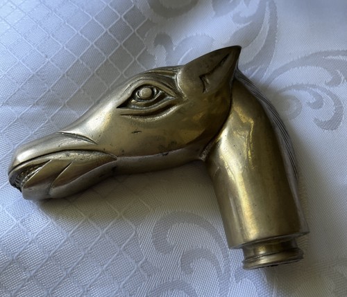 Vintage brass horse head stick - vintage,