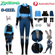 Zootopia Rabbit Officer Judy Hopps Cosplay Anime Costume Uniform Halloween Party
