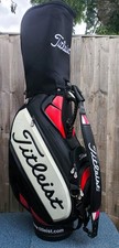 Titleist Golf Tour Staff Bag / Cart Bag  + Rain Hood- 6 Way Dividers - Black/Red