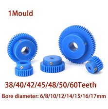 1Mould Nylon Pinion Gears For RC Motor 38-60T Bore6-20mm Blue