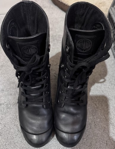 Palladium black leather - leather, biker