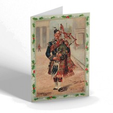 CHRISTMAS CARD Vintage Military - The Scots Guards, Piper