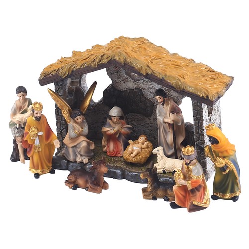 Christmas nativity manger set - christmas,