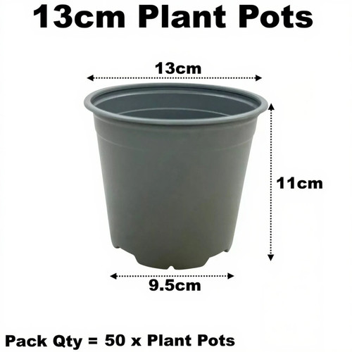 13cm plant pots - pots, grey