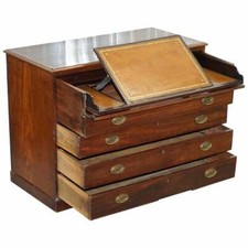 ROBERT GILLOWS II 1790 WRITING LIBRARY MAHOGANY CHEST OF DRAWERS LEATHER SLOPE