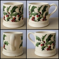 Emma Bridgewater x1 Espresso Mini Coffee Mug Christmas Holly & Ivy (Seconds)