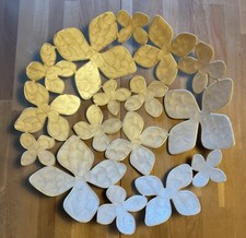 Rocha John Rocha cream coated metal leaf petal design round fruit bowl 45cm dia