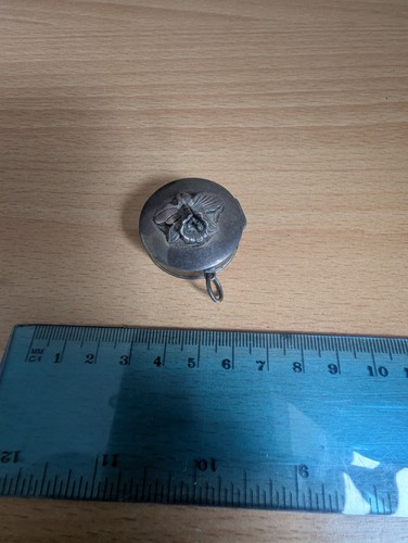 Solid silver antique pill box - solid,