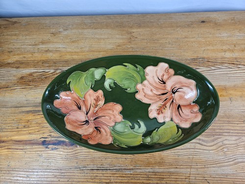 Moorcroft hibiscus oval - oval, bowl