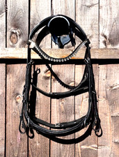 Bitless Bridle Sidepull Multibridle Anatomic Headpiece black Leather Cob & Full