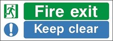 Escape route keep clear Fire exit keep clear safety sign 