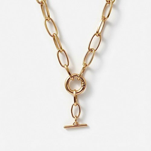 Bar necklace gold plated - necklace,