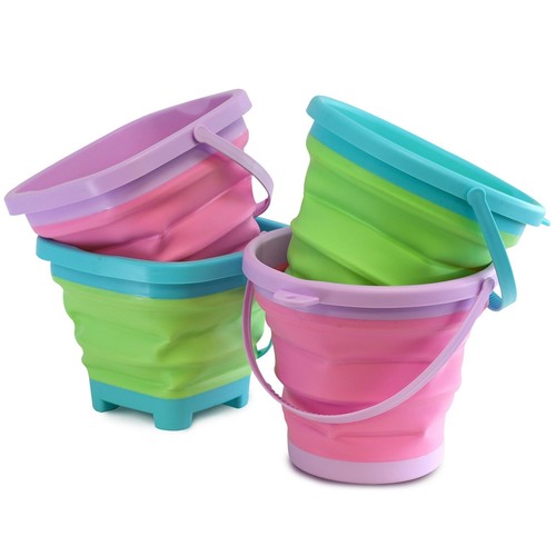 Kids foldable beach buckets - beach,