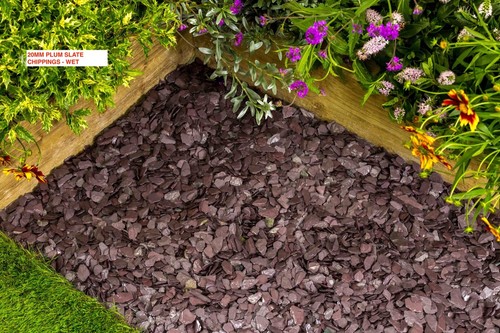 Plum welsh slate chippings - plum,